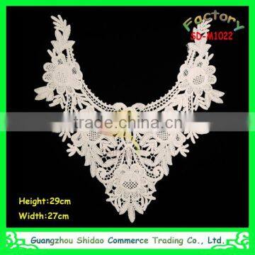 white colour 27 cm width decorative cotton embroidery neckline Lace of kurtis