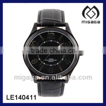 MENS BUSINESS WATCH BLACK OXIDIZED ZINC ALLOY CASE WATCH*BLACK COATED WATCH