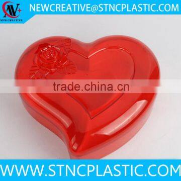 heart shape plastic wedding candy box with lid