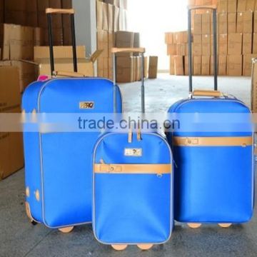 yiwu cheap stock stocklot overstock 3pcs rolling EVA trolley luggage set