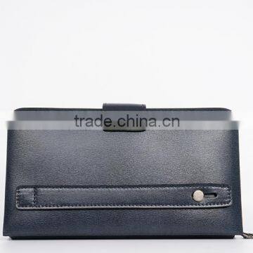 Brown Smooth Leather Men's Carrying Wallet Case Clutch Cell Phone Zippered Pouch photo-2