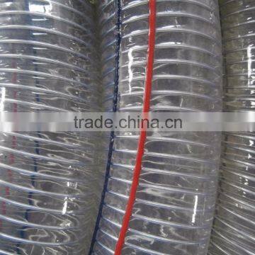 Weifang Alice PVC spiral steel wire reinforced hose/ transparent pvc pipe manufacturer