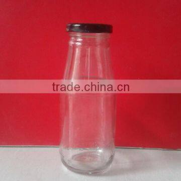 330ml round glass juice bottles with lug cap 43mm