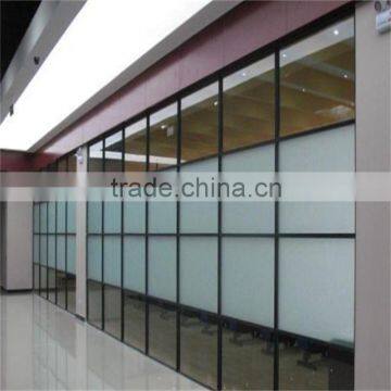 aluminum alloy office glass wall partitions at tempered glass