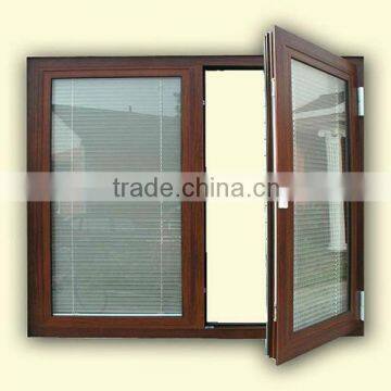 factory price aluminum casement inward opening casement window with louver