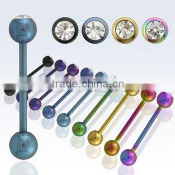 Anodized barbell clear crystal