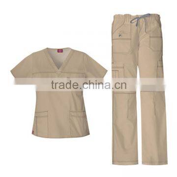 Wholesale OEM Hotsale Fashion Natural Uniforms Women's Junior Scrub Set/Nurse Uniform/Hospital Uniform photo-4