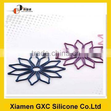 heat-resistant fashionable placemats and coasters silicone rubber with flower shaped