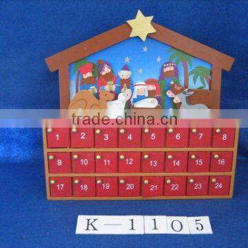 wooden christmas calendar box