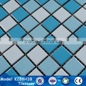 25*25mm outdoor swimming pool wall tile blue white mixed mosaic