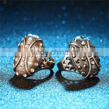 China Wholesale Cheap Jewelry Zinc Alloy Vintage Rhinestone Full Jewelled Fomger Ring photo-6