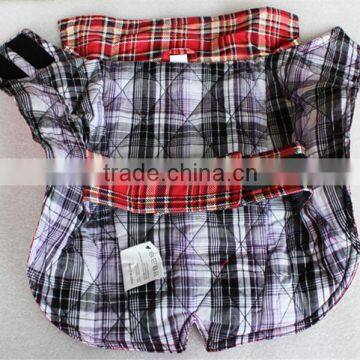 The most newest 2014 popular pet jacket with grid plaid pattern hook&loop double layer dog jacket