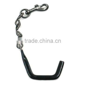 China supplier vinyl coated metal J hook with chain clothes hook for luggage