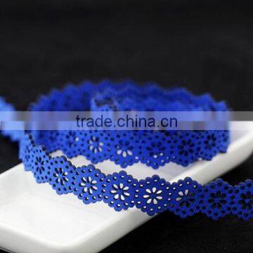 flat blue jewelry velveteen flower hollow cord for jewelry