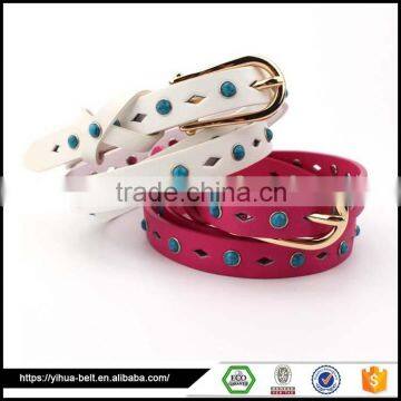 New design ladies rivets leather metal studded PU belt