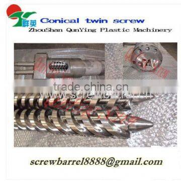 Twin coinical screw barrel for pvc extrusion profile machinery in stock