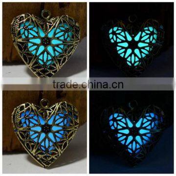 Mystic heart glow locket Luminous Glow Heart Locket Pendant necklace