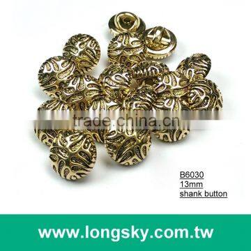 (#B6030/13mm) Coat Use Animal Stripe Round Plated Abs Plastic Button With Shank Back photo-2