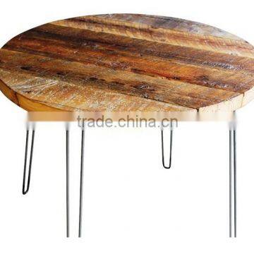DIVA HAIR PIN LEG INDUSTRIAL COFFEE TABLE , RECLAIMED WOOD INDUSTRIAL COFFEE TABLE
