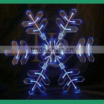 Hot Sale LED lighting hanging acrylic Christmas deco snowflake/glass christmas tree decoration snowflake