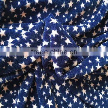 100% polyester knitting velvet coral fleece fabric star print fleece home textile fabric micro fleece velvet house wear fabric