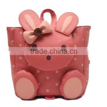 Korea Brand PU Material Little Rabbit Pattern Anti-lost Children Backpack Bag photo-3