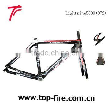 ligth carbon road bike frame with inner cables