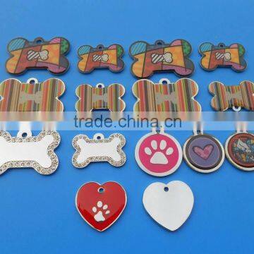 Bone Shape Dog Tag With Logo Printing Sticker, Bone id Dog Pet Tag