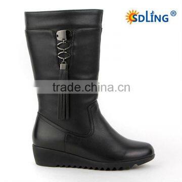 New design knee-high brown boots made in China