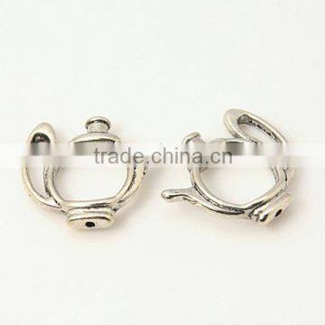 Tibetan Style Bead Frames, Kettle, Lead Free & Cadmium Free, Antique Silver(KLF8719Y)