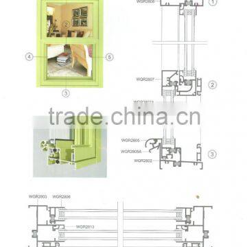 High quality aluminium energy-saving vertical sliding casement window TFFC-24