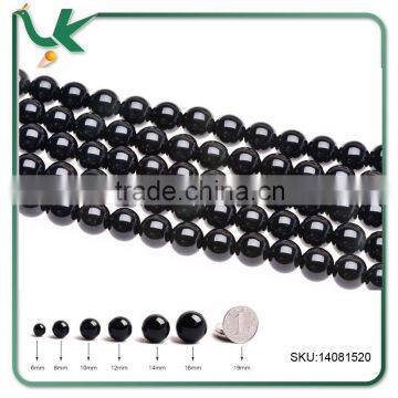 12mm Black Round Obsidian Gemstone loose beads