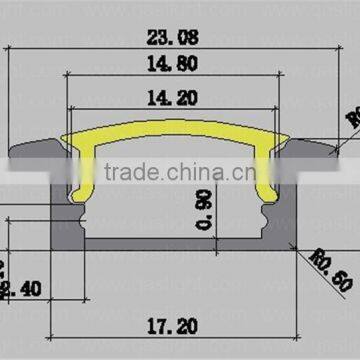 QS-A55 23x8mm Recessed Aluminum LED Profile With Flange Linear Housing photo-5