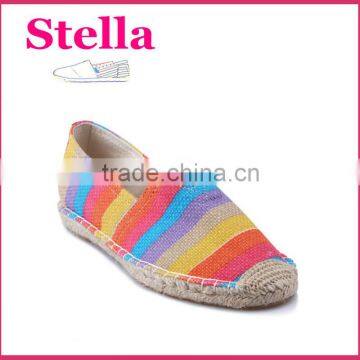 Hot selling Latest designs lady canvas jute espadrilles shoes