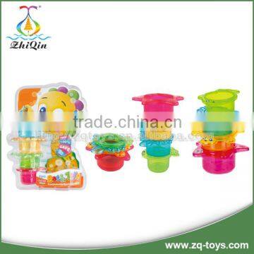 100% safe plastic baby educational toy stacking cup funny bath toys