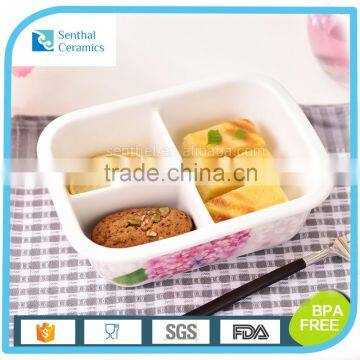 4-compartment Bento Lunch Box,Eco-friendly Safe Ceramic Food Container photo-2