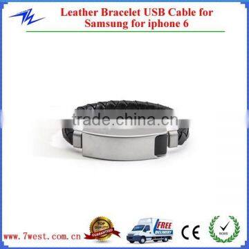 New Arrival Leather Bracelet USB Charger for Samsung,Bracelet USB Cable for iphone 6                        
                                                Quality Choice
