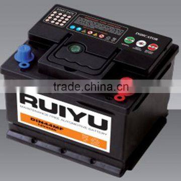 Maintenance free 12v 45ah DIN standard battery for car