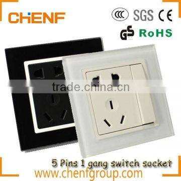 High Quality Cheaper Universal 5 pin wall switch and socket