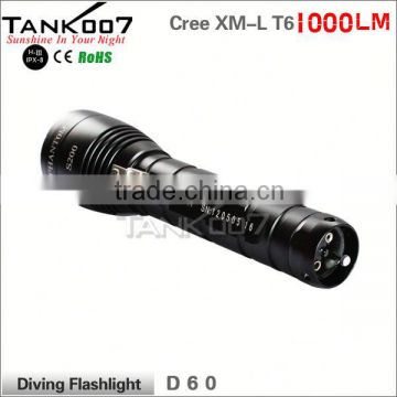 Professional 1200 lumens led diving torch(200 meters diving) TANK007 D60