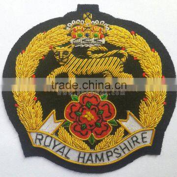 Royal hampshire regiment bullion wire blazer badge | Deluxe embroidery badges