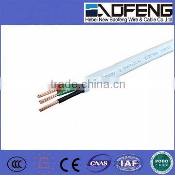 Flat twin and earth 2.5mm2 PVC Wire twin and earth 1.5mm2 PVC Wire 2 cores cable with earth wire