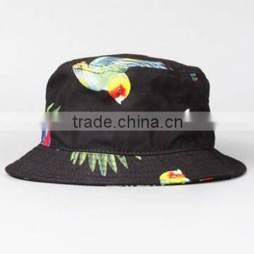 2016 Custom Simple Black 100% Cotton Bucket Hat