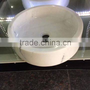 China White Marble Bathroom Above Counter Washing Basin