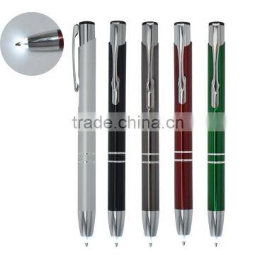 Hot Multicolor mental ball pen with LED light pen