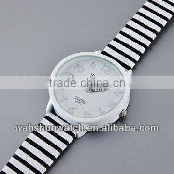 kids children promotional leather strap quartz wrist zebra stripe watches