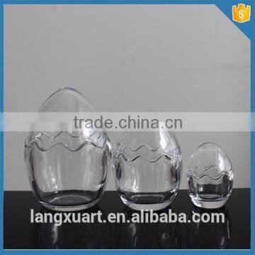 egg shape containers crystal candle jar with lid