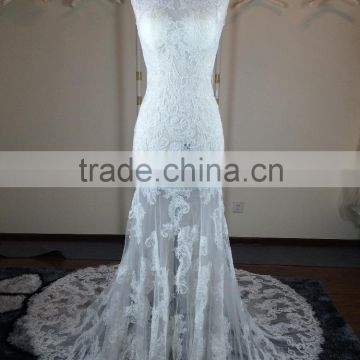 (JBH2016-23) MARRY YOU China Real Pictures 2015 Factory Wedding Dress French Net Lace Fabric