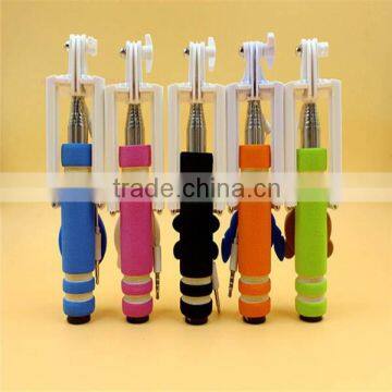 2015 Hot Sell Mini Wired All In One Selfie Stick Handheld Extendable Fold Selfie Stick Holder For Cell Phone photo-4