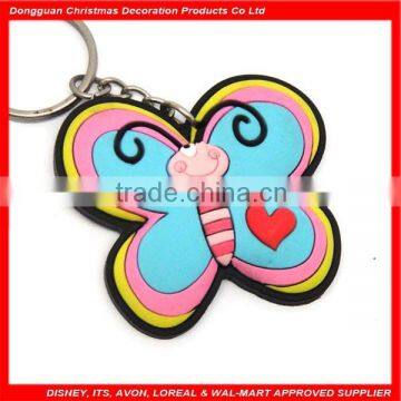 colorful butterfly soft pvc toy gun keychains